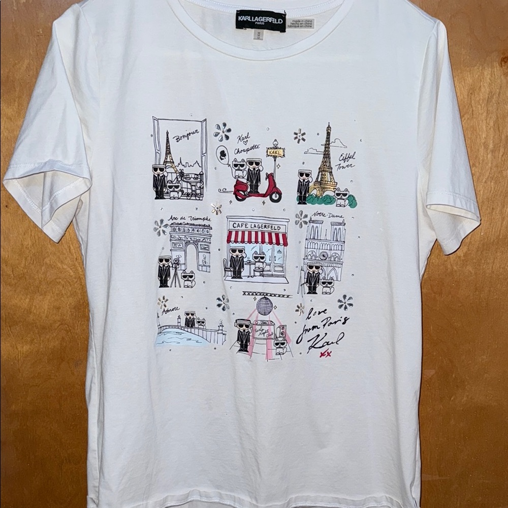 Karl Lagerfeld White Graphic T-Shirt